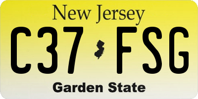 NJ license plate C37FSG