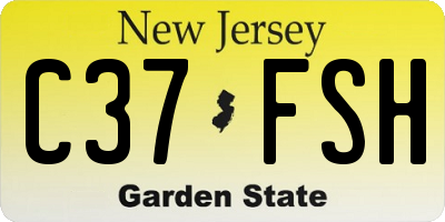 NJ license plate C37FSH