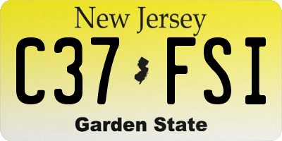 NJ license plate C37FSI