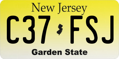 NJ license plate C37FSJ