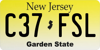 NJ license plate C37FSL