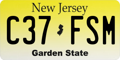 NJ license plate C37FSM