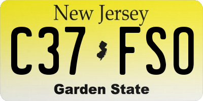 NJ license plate C37FSO