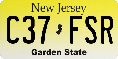 NJ license plate C37FSR