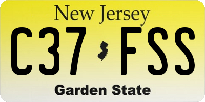 NJ license plate C37FSS