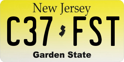 NJ license plate C37FST