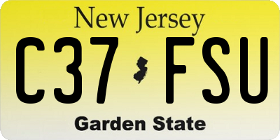 NJ license plate C37FSU