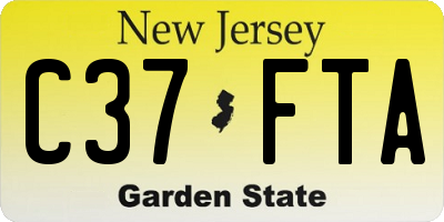 NJ license plate C37FTA