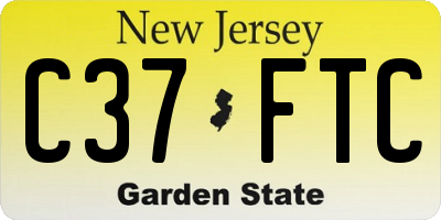 NJ license plate C37FTC