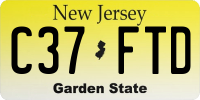 NJ license plate C37FTD
