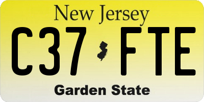 NJ license plate C37FTE