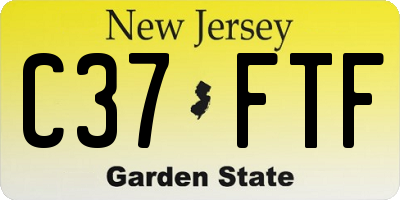 NJ license plate C37FTF