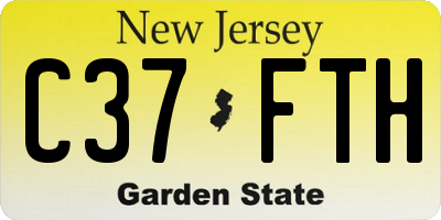 NJ license plate C37FTH