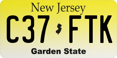 NJ license plate C37FTK