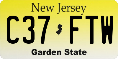 NJ license plate C37FTW
