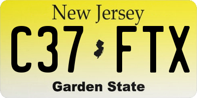 NJ license plate C37FTX