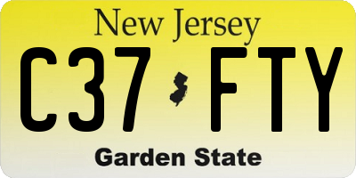 NJ license plate C37FTY