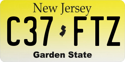 NJ license plate C37FTZ