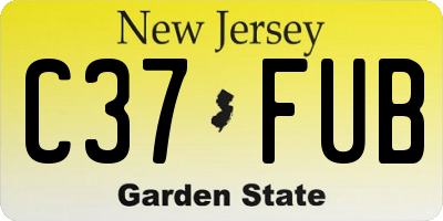 NJ license plate C37FUB