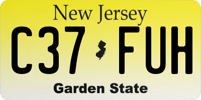NJ license plate C37FUH