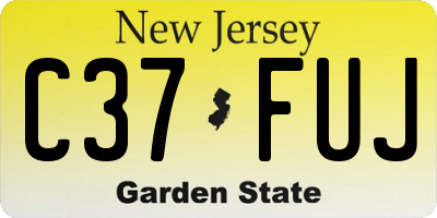 NJ license plate C37FUJ