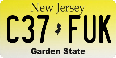 NJ license plate C37FUK