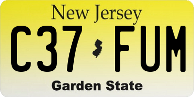 NJ license plate C37FUM