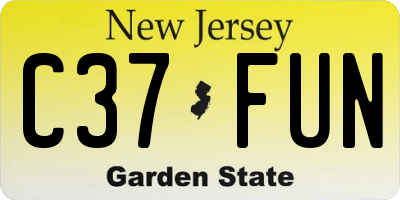 NJ license plate C37FUN