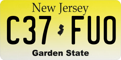 NJ license plate C37FUO
