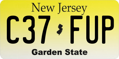 NJ license plate C37FUP