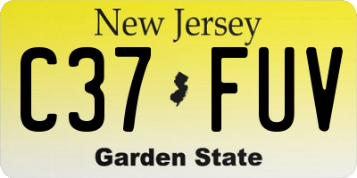 NJ license plate C37FUV