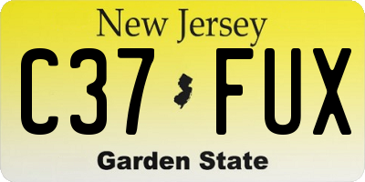 NJ license plate C37FUX