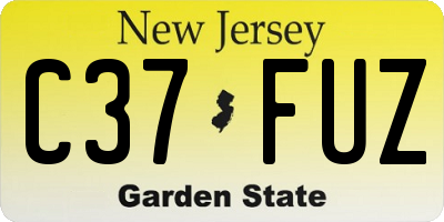 NJ license plate C37FUZ