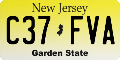 NJ license plate C37FVA