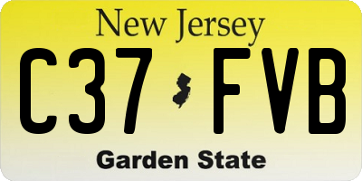 NJ license plate C37FVB