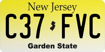NJ license plate C37FVC