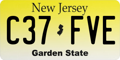 NJ license plate C37FVE