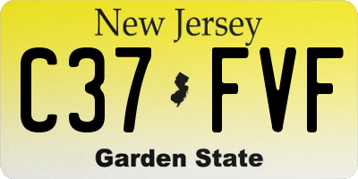 NJ license plate C37FVF