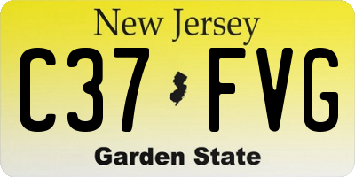 NJ license plate C37FVG