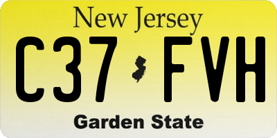 NJ license plate C37FVH
