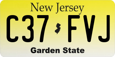 NJ license plate C37FVJ