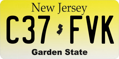 NJ license plate C37FVK