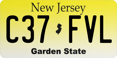 NJ license plate C37FVL