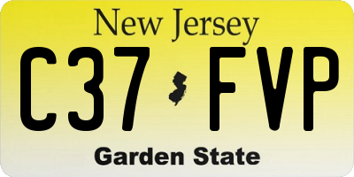 NJ license plate C37FVP