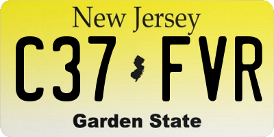 NJ license plate C37FVR