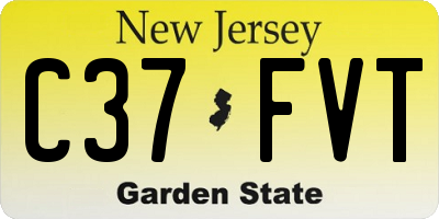NJ license plate C37FVT