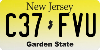 NJ license plate C37FVU