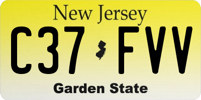 NJ license plate C37FVV