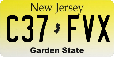 NJ license plate C37FVX