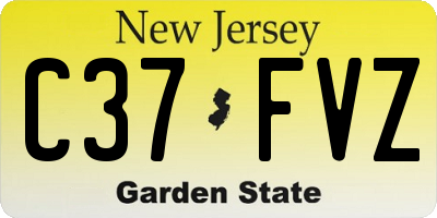 NJ license plate C37FVZ